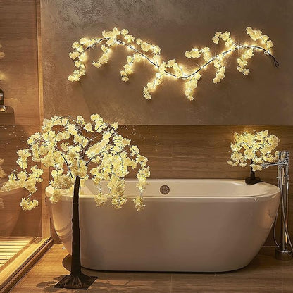 LITBLOOM Cherry Blossom Tree Lights Battery Operated or USB Powered with Timer 18IN 40 Fairy Lights for Wedding Party Table Decoration Inside