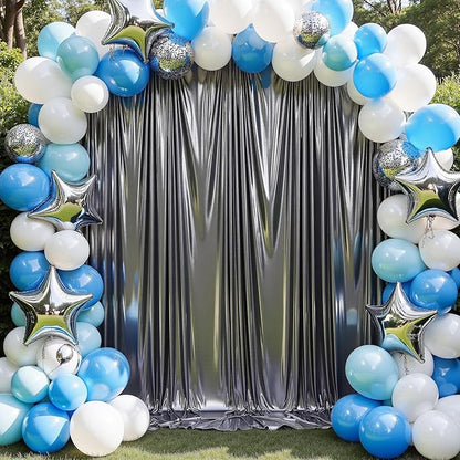 20x10 ft Wrinkle Free Black Silver Sequin Backdrop Curtain for Parties,Thick Not Fall Glitter Wedding Backdrop Drapes,4 Panels 5x10ft Shimmer Photo Back Drop Cloth for Birthday Photography Background