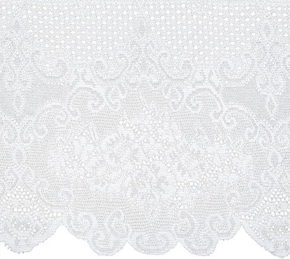 Juvale Lace Tablecloth - 60 x 97-Inch White Rectangular Table Cloth - Vintage Floral Scalloped Edge Elegant Dainty Tea Party Tablecloth & Wedding Reception Decor (Pack of 2)