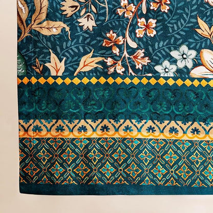 Maison d' Hermine Table Runner 100% Cotton Single Layer Table Runners 108 inches Long for Thanksgiving Christmas Decorations Home Kitchen Dining Party Wedding (Luxury Loft - Dark Teal, 14.5" x 108")