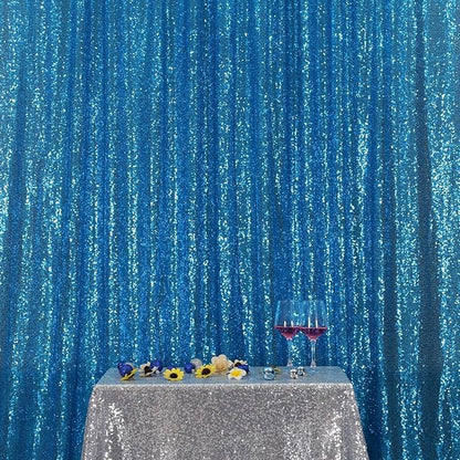 Poise3EHome 8FT x 10FT Sequin Photography Backdrop Curtain for Party Decoration, Turquoise
