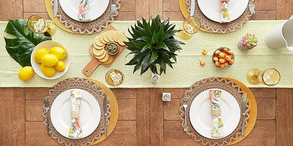 DII Woven Basic Tabletop Collection Chevron Table Runner, 15x72, Avocado