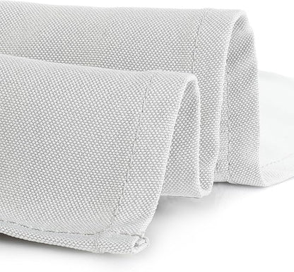 Gee Di Moda Rectangle Tablecloth - 90 x 132 Inch White Table Cloth for 6 Foot Table with Floor-Length Drop - Heavy Duty Washable Fabric - 6 Ft Buffet Table, Holiday Party, Wedding & Baby Shower