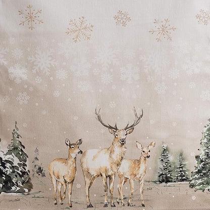 Maison d' Hermine Table Runner 100% Cotton Single Layer Table Runners 60 inches Long for Thanksgiving Christmas Decorations Home Kitchen Dining Party Wedding (Deer in The Woods, 14.5" x 60")