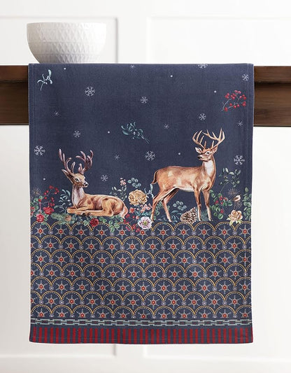Maison d' Hermine Table Runner 100% Cotton Double Layer Table Runners 72 inches Long for Thanksgiving Christmas Decorations Home Kitchen Dining Party Wedding (Christmas Joy, 14.5" x 72")
