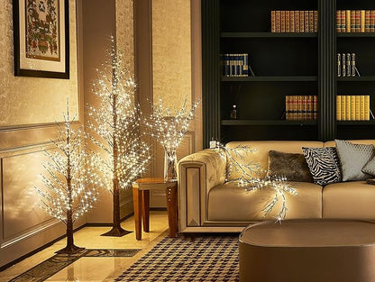LITBLOOM Brown 6FT 120 LED Fairy Lights Plug in Willow Vine Garland for Indoor Outdoor Home Fireplace Wall Christmas Decoration