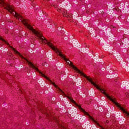 Eternal Beauty Hot Pink Sequin Backdrop, 7x7 Ft Glitter Background Curtains for Shimmer Photography Party Wedding Birthday Back Drop Decor
