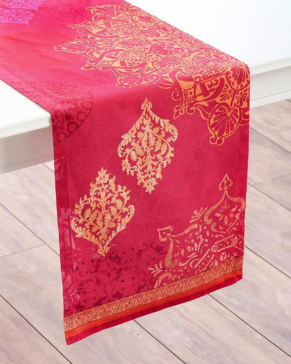Maison d' Hermine Table Runner 100% Cotton Single Layer Table Runners 108 inches Long for Thanksgiving Christmas Decorations Home Kitchen Dining Party Wedding (Versailles, 14.5" x 108")