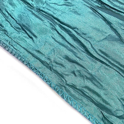 YOUR CHAIR COVERS - 90 x 132 inch Rectangular Crinkle Taffeta Tablecloth - Teal, Rectangle Table Linens for 6 ft Rectangular Tables, Wedding Crushed Table Cloth