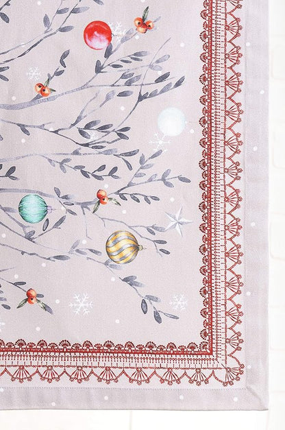Maison d' Hermine Table Runner 100% Cotton Single Layer Table Runners 60 inches Long for Thanksgiving Christmas Decorations Home Kitchen Dining Party Wedding (Fairy Christmas, 14.5" x 60")
