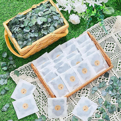 Biodegradable Confetti 10.58 Oz eucalyptus leaves Dried Flower Petals with Throw Me Stickers Confetti Biodegradable Flower Petals for Valentines Decor(Eucalyptus Leaves,Multi Color,55 Pcs)