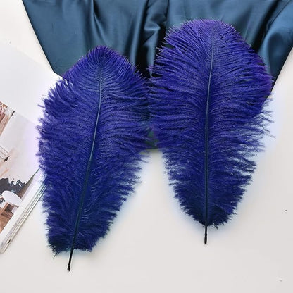 Ballinger Royal Blue Ostrich Feathers - 24Pcs 12-14inch Craft Feathers for Party Centerpieces, Flower Arrangement and Home Decor