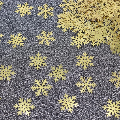 200PC Gold Foil Paper Snowflakes Confetti Christmas Party Table Decorations Snowflake For DIY Crafts For Winter Holiday Wedding Birthday Baby Shower Party Supplies