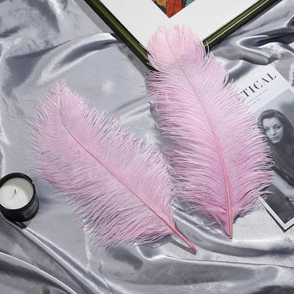 Larryhot Pink Long Ostrich Feathers - 16-18 inch 10pcs Feathers for Cfafts, Wedding Party Centerpieces and Home Decorations (Light Pink)
