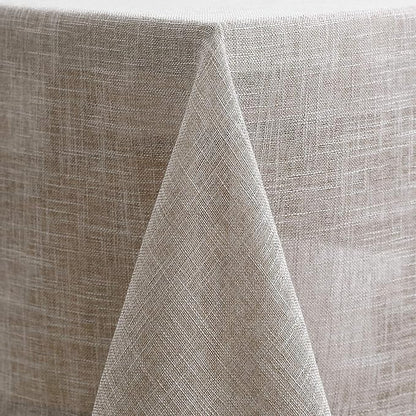 maxmill Flaxy Faux Linen Table Cloth with 2-Tone Slubby Texture Wrinkle Resistant Anti-Shrink Soft Tablecloth for Kitchen Dining Tabletop for Buffet Banquet Parties Rectangle 52 x 70 Inch Linen