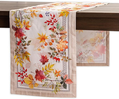 Maison d' Hermine Table Runner 100% Cotton Single Layer Table Runners 48 inches Long for Thanksgiving Christmas Decorations Home Kitchen Dining Party Wedding (Amarante, 14.5" x 48")