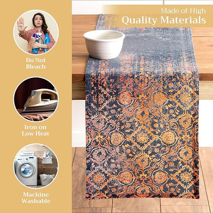 Maison d' Hermine Table Runner 100% Cotton Single Layer Table Runners 108 inches Long for Thanksgiving Christmas Decorations Home Kitchen Dining Party Wedding (Imperfection, 14.5" x 108")
