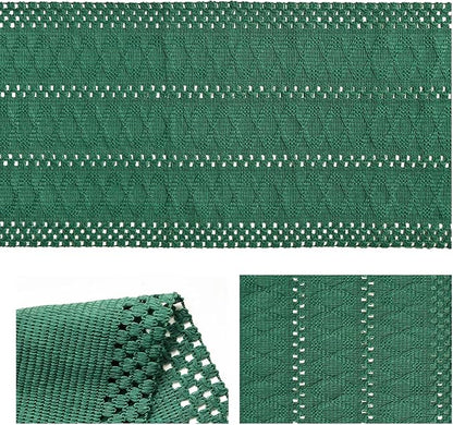 Artoid Mode Dark Green Farmhouse Woven Rustic Hollow Table Runner, Seasonal Holiday Hollow Kitchen Dining Table Decoration for Home Party Decor 12x90 Inch
