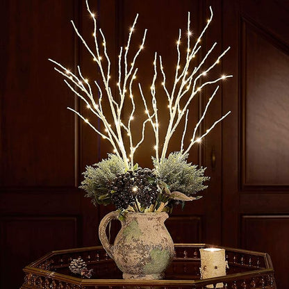Fudios Birch Branch Lights with Timer for vase 100 LED Lighted Willow Twig 32IN Tall Battery Operated Home Party Indoor Outdoor use