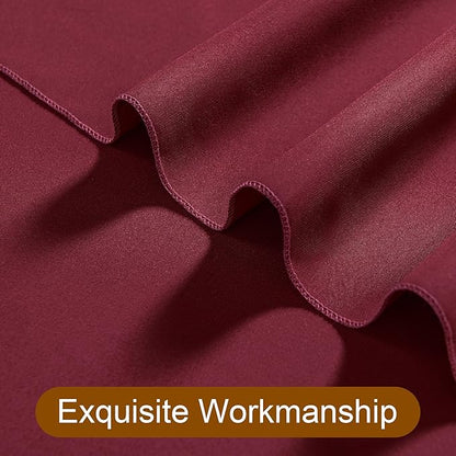DWCN 10x8 FT Burgundy Backdrop Curtains for Parties, Photography Backdrop Drapes with Rod Pockets for Wedding Decorations Stage Birthday Family Gatherings, 2 Panels 5ft x 8ft
