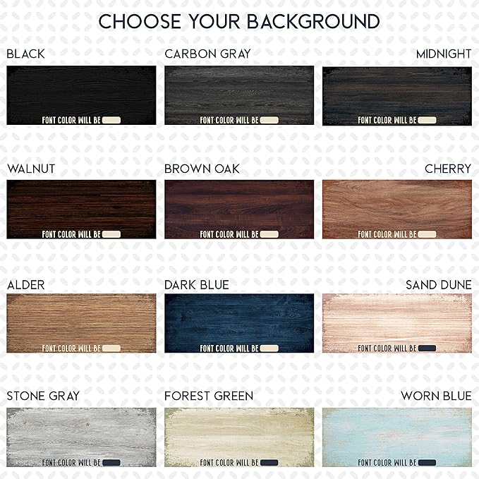 Personalized Signs for Home, Custom Sign with Any Text, 3 Sizes - 12 Background Options & 8 Fonts - Customizable Sign 18X7