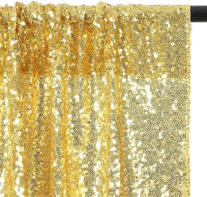 Poise3EHome 8FT x 10FT Sequin Photography Backdrop Curtain for Party Decoration, Golden