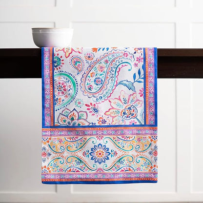 Maison d' Hermine Table Runner 100% Cotton Single Layer Table Runners 108 inches Long Decorative for Home Kitchen Dining Party Wedding Bridal Shower Spring Summer (Indian Floral, 14.50" x 108")