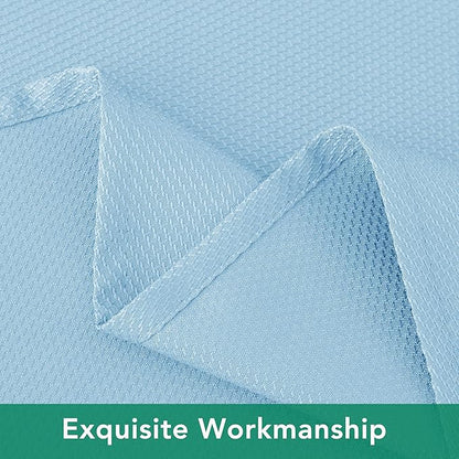 Biscaynebay Textured Fabric Tablecloths 60x84 Inches Rectangular, Light Blue Water Resistant Tablecloths for Dining, Kitchen, Wedding, Parties etc. Machine Washable