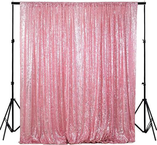 ShiDianYi 4FTX6FT-Fuchsia Pink-Sequin Photo Backdrop, Wedding Photo Booth,Photography Background (Fuchsia Pink)