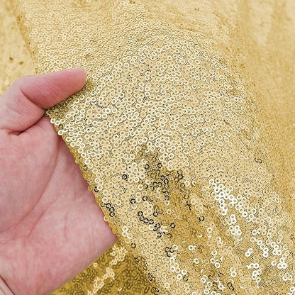 Gold Sequin Square Tablecloth - 50x50 inch, Luxurious Sparkle & Glitter Party Table Cloth, Wedding & Event Decoration