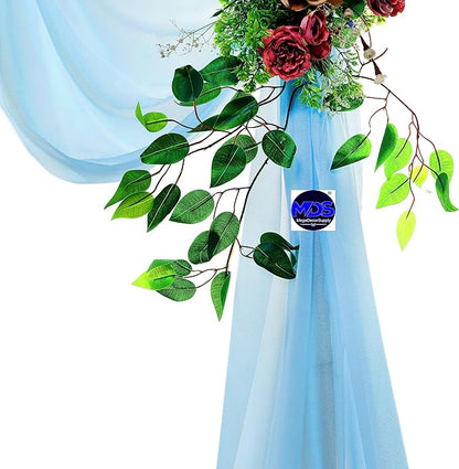 MDS Halloween Chiffon Draping Fabric - 1 Panel, 30" Wide x 50ft Long - Sheer Spooky Arbor & Canopy Drapery for Haunted House Backdrops, Party Ceilings, DIY Costumes & Themed Events - Turquoise