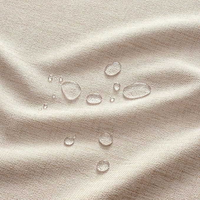 MIULEE Ivory Linen Tablecloth 60x104 Inch Rectangle Table Cloth Waterproof,Stain Resistant & Wrinkle Resistant for Dining Party Wedding