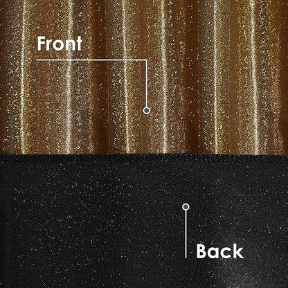 Fitable Black&Gold Sequin Tablecloth for Parties 60x120 Inch - Sparkle Glitter Table Cloth Laser Rectangle Overlay for Wedding Baby Shower Ceremony Birthday Holiday Banquet
