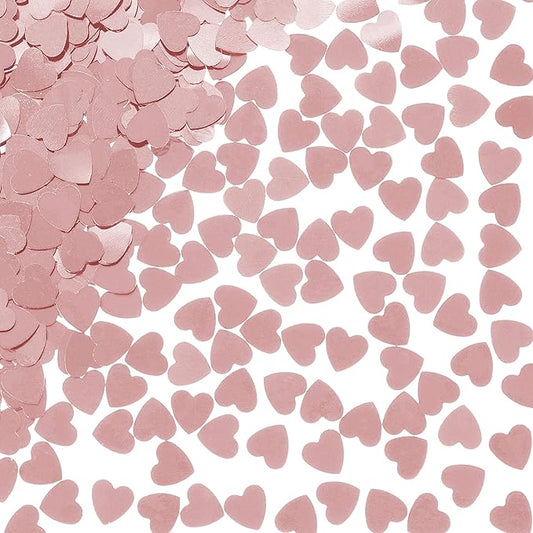 Rose Gold Love Heart Table Confetti - Valentines Day Bachelorette Party Foil Metallic Sequins Wedding Engagement Anniversary Just Married Birthday Party Sprinkles Decorations, 60g