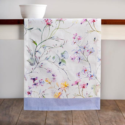 Maison d' Hermine Table Runner 100% Cotton Single Layer Table Runners 72 inches Long Decorative for Home Kitchen Dining Party Wedding Bridal Shower Spring Summer (Summer Floral, 14.50" x 72")
