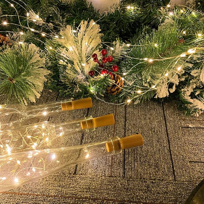 Dual Battery Pack LED Bottle Lights, 6.6ft 20led Double The Lighting Time, for Indoor and Outdoor use, for Christmas,(15 Pack, Warm White（Dual Battery Pack）)