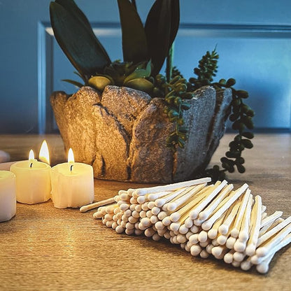 2" Classic White Tip Safety Matches | 300+ Bulk Artisan Matchsticks with Bumble Striker Stickers by Thankful Greetings | Decorative Candle Accessories | Unique & Fun for Home Decor, Gifts, & Events