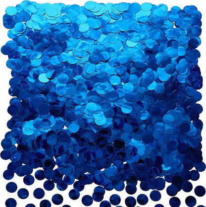 Blue Foil Metallic Round Table Confetti Decor Circle Dots Mylar Table Scatter Confetti Wedding Bachelorette Under the Sea Baby Shower Birthday Party Confetti Decorations, 60g