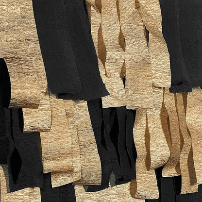 PartyWoo Crepe Paper Streamers 4 Rolls 328ft, Pack of Black and Gold Crepe Paper for Party, Wedding, Birthday, New Year's Eve Decorations (1.8 Inch x 82 Ft/Roll)