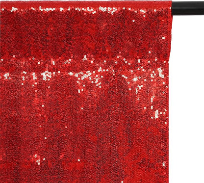 Poise3EHome 10Ft x 10Ft Red Sequin Backdrop, Glitter Thick Satin Sequin Background Drapes, Sequence Xmas Thanksgiving Backdrop for Wedding Party Holiday Festival Decor