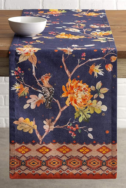 Maison d' Hermine Table Runner 100% Cotton Single Layer Table Runners 72 inches Long for Thanksgiving Christmas Decorations Home Kitchen Dining Party Wedding (Kelim - Infinity, 14.5" x 72")