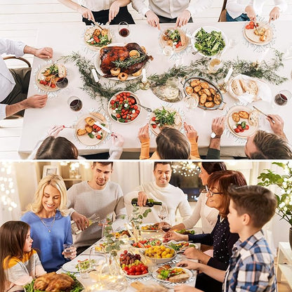 30Pcs Snowflake Paper Placemats Christmas Sliver Glitter Disposable Place Mats Winter Round Sparkle Decorative Table Chargers Xmas Snowflake Decoration for Holiday Festival Dining Tableware