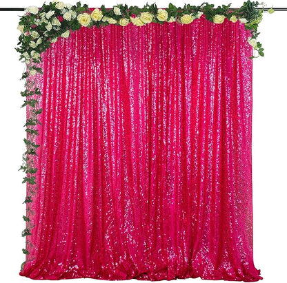 ShiDianYi 4FTX6FT-Fuchsia-SEQUIN Photo Backdrop, Wedding Photo Booth,Photography Background (Fuchsia)