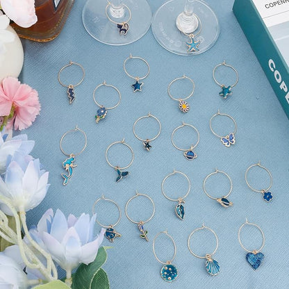 Wine Glass Charms Wine Charms for Stem Glasses Glass Markers Identifiers Tags for Christmas Tasting Party Favors Decorations