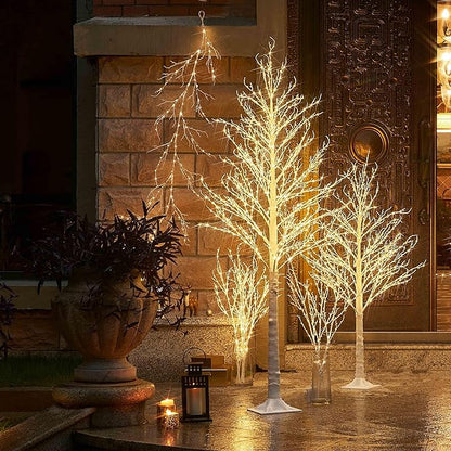 Hairui Lighted White Twig Branches Plug in with Dimmer and Timer 32IN 200 LED Fairy Lights, Lighted Willow Branches for Indoor Outdoor Home Room Christmas Decoration (Vase Excluded)
