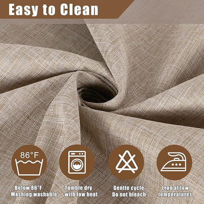 Fitable Faux Linen Tablecloth Rectangle 60 x 84 Inch - Fabric Neutral Table Cloth for 6 Foot Tables, Nature Faux Burlap Kitchen Table Cover for Dining, Party, Farmhouse, Outdoor Picnic, Camping