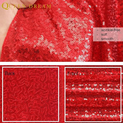 Red Sequin Backdrop Curtain 7ft x 7ft Background Drapes for Birthday Wedding Valentines Day Wall Decorations