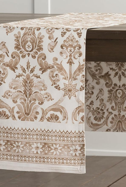 Maison d' Hermine Table Runner 100% Cotton Double Layer Table Runners 72 inches Long for Thanksgiving Christmas Decorations Home Kitchen Dining Party Wedding (Allure, 14.5" x 72")