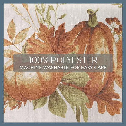 Elrene Home Fashions Autumn Pumpkin Grove Wrinkle Resistant Tablecloth, 70" Round, Multi Color