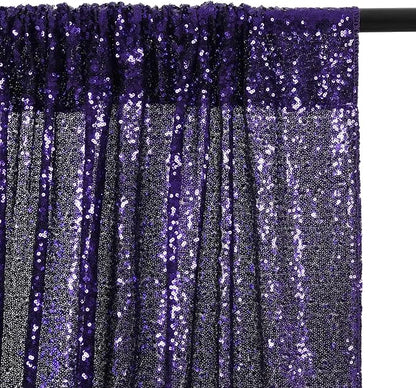 Eternal Beauty Purple Sequin Backdrop, 6x6 Ft Halloween Glitter Background Curtains for Shimmer Photography Party Wedding Birthday Back Drop Decor
